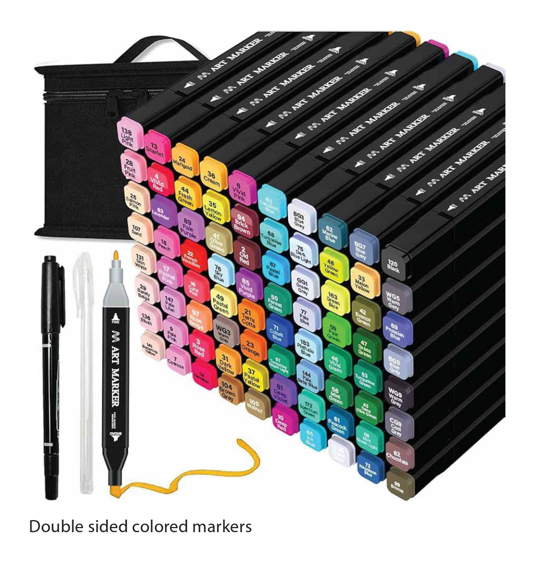 Double-sided colour art marker set