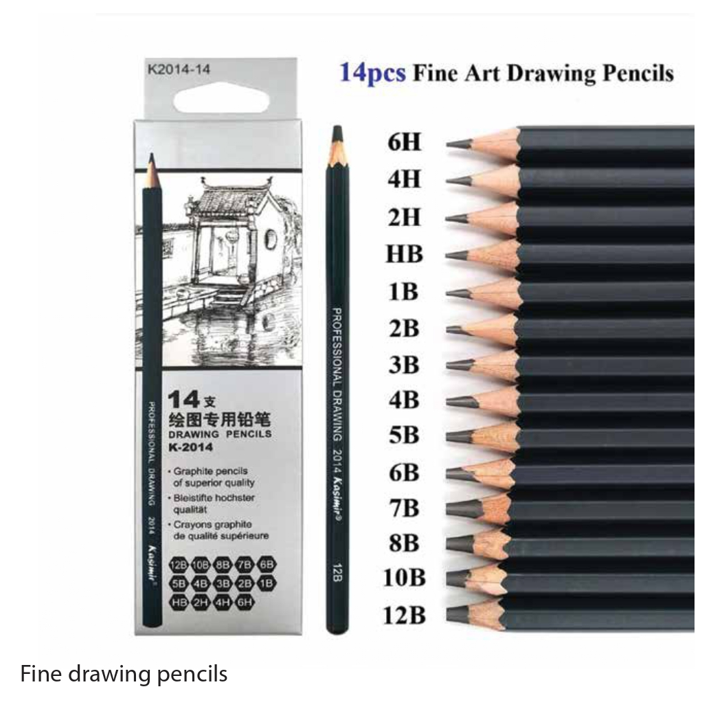 Fine Drawing Pencils (6H – 12B)